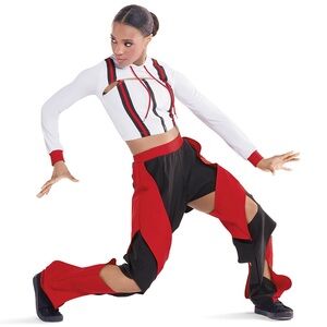 Contemporary Red & Black Dance Pants by